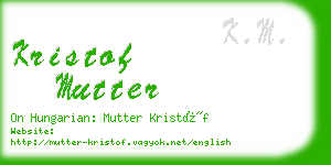 kristof mutter business card